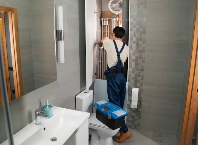 Professional cleaning team in AirBnB property
